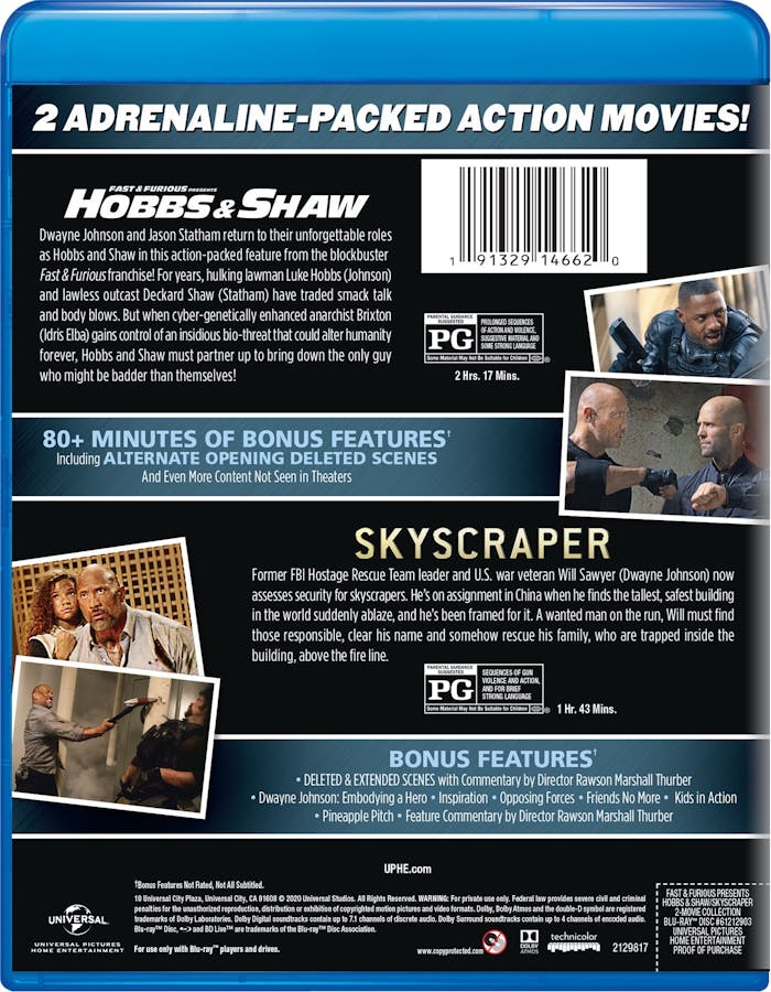 Fast & Furious Presents: Hobbs & Shaw/Skyscraper [Blu-ray]