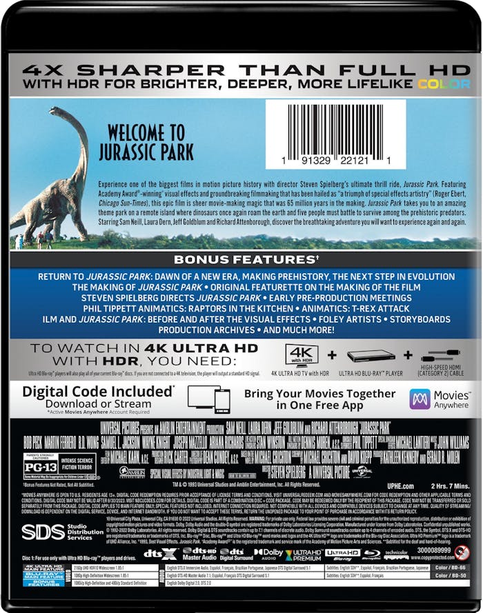 Jurassic Park (4K Ultra HD + Digital Download) [UHD]