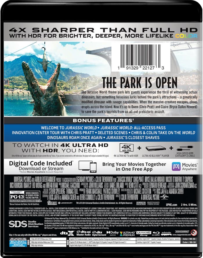 Jurassic World (4K Ultra HD + Blu-ray + Digital Download) [UHD]