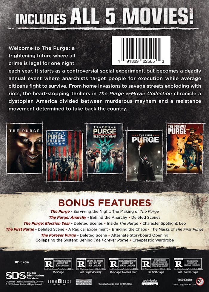 The Purge: 5-Movie Collection - Iconic Moments Line Look (Box Set) [DVD]