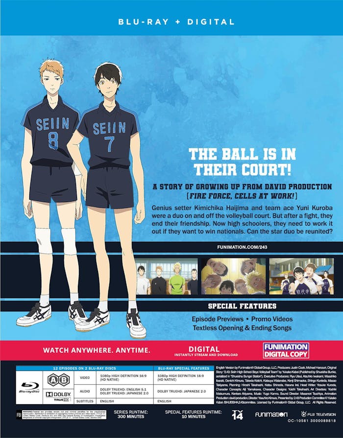 2.43: Seiin High School Boys Volleyball Team: The Complete Season (Blu-ray + Digital Copy) [Blu-ray]