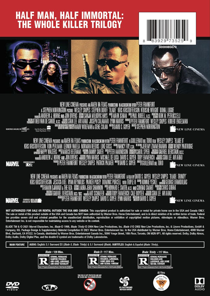 Blade 1-3 (Box Set) [DVD]