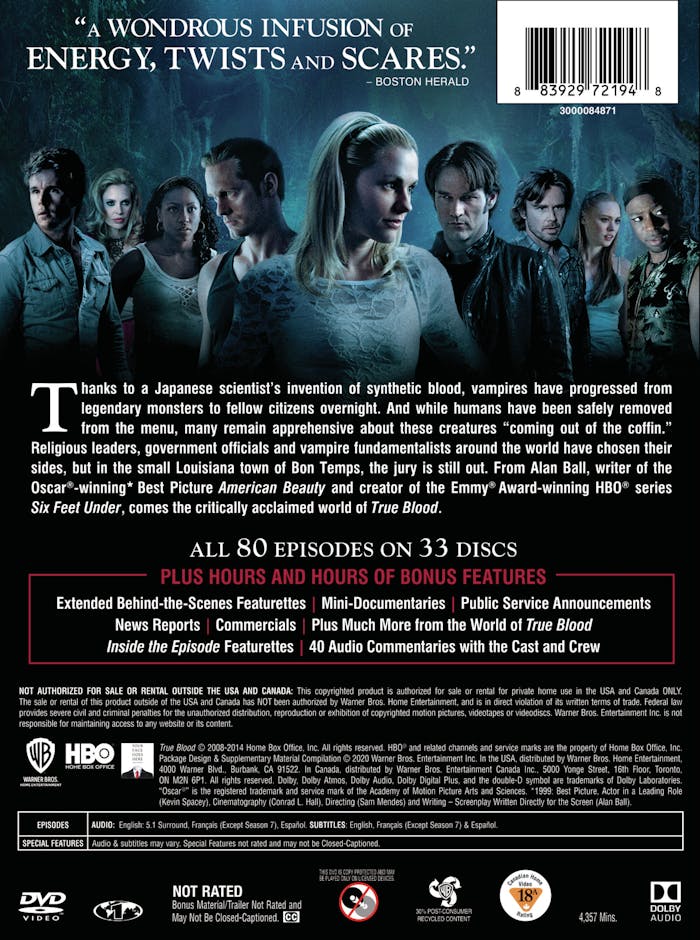 True Blood: The Complete Series (Box Set) [DVD]