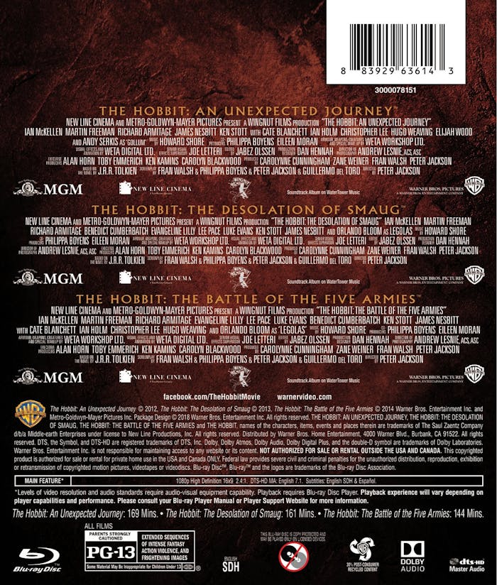 The Hobbit: Trilogy (Box Set) [Blu-ray]