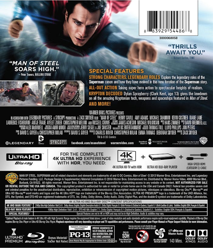 Man of Steel (4K Ultra HD + Blu-ray) [UHD]