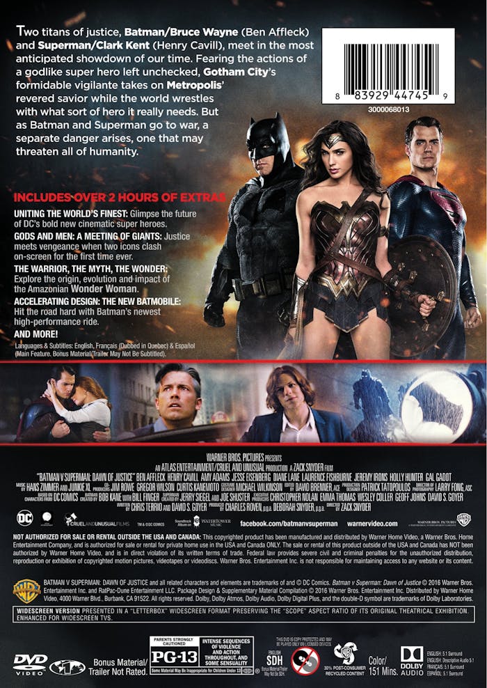 Batman V Superman - Dawn of Justice (Special Edition) [DVD]