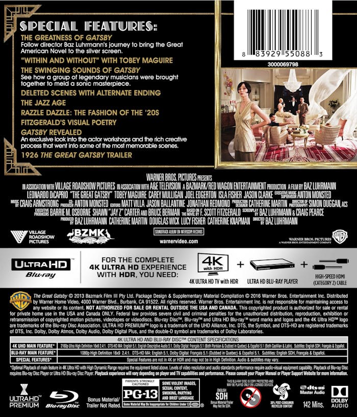 The Great Gatsby (4K Ultra HD + Blu-ray) [UHD]