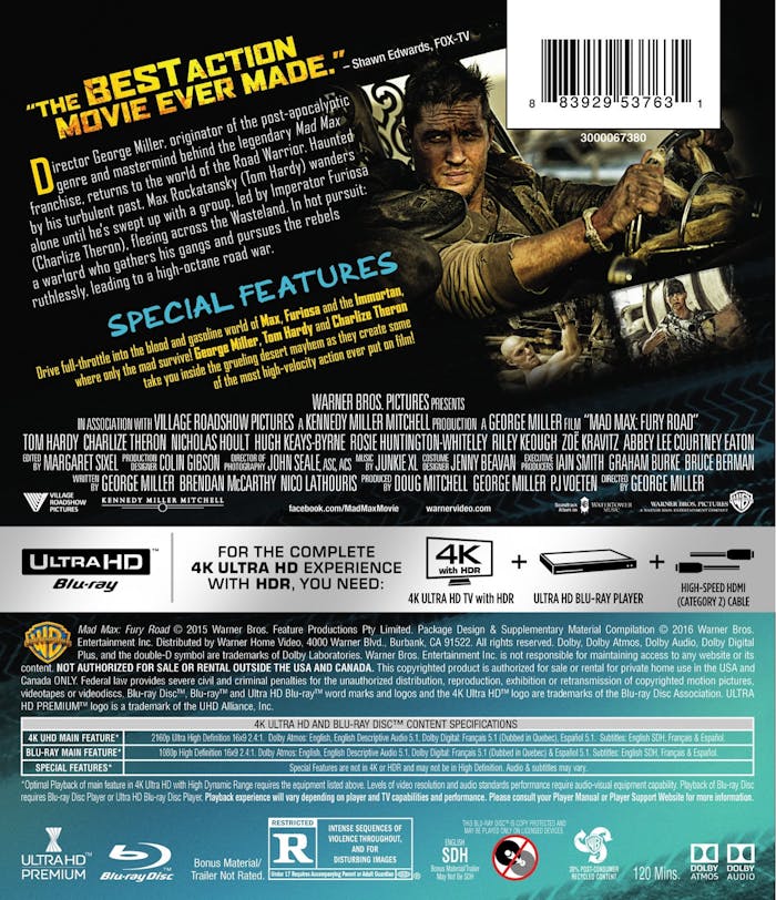 Mad Max: Fury Road (4K Ultra HD + Blu-ray) [UHD]