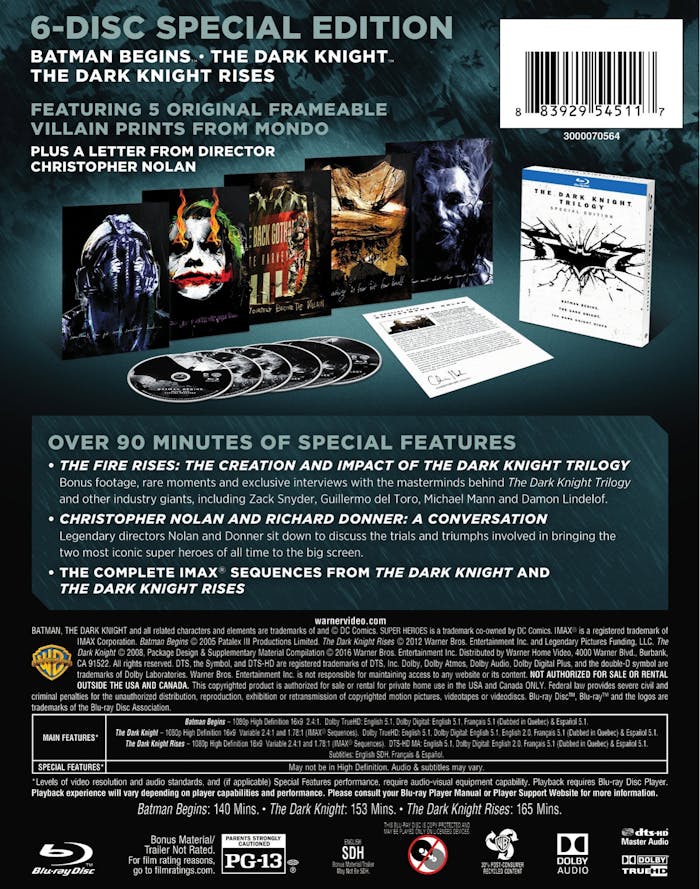 The Dark Knight Trilogy (Special Edition Box Set) [Blu-ray]