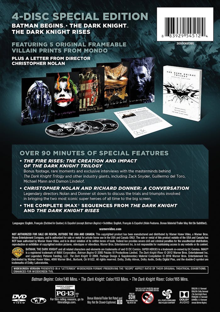 The Dark Knight Trilogy (Special Edition Box Set) [DVD]