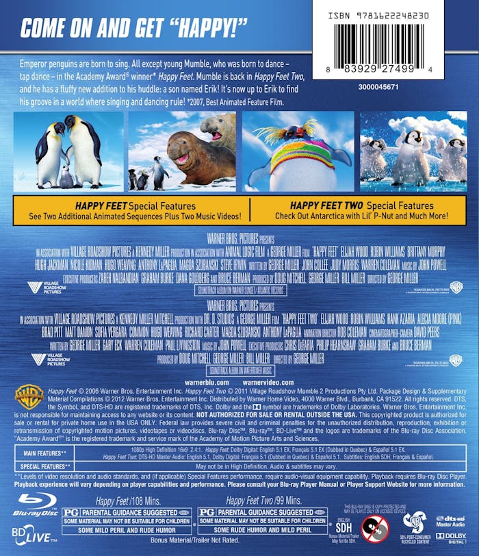Happy Feet 1 & 2 (Blu-ray Double Feature) [Blu-ray]