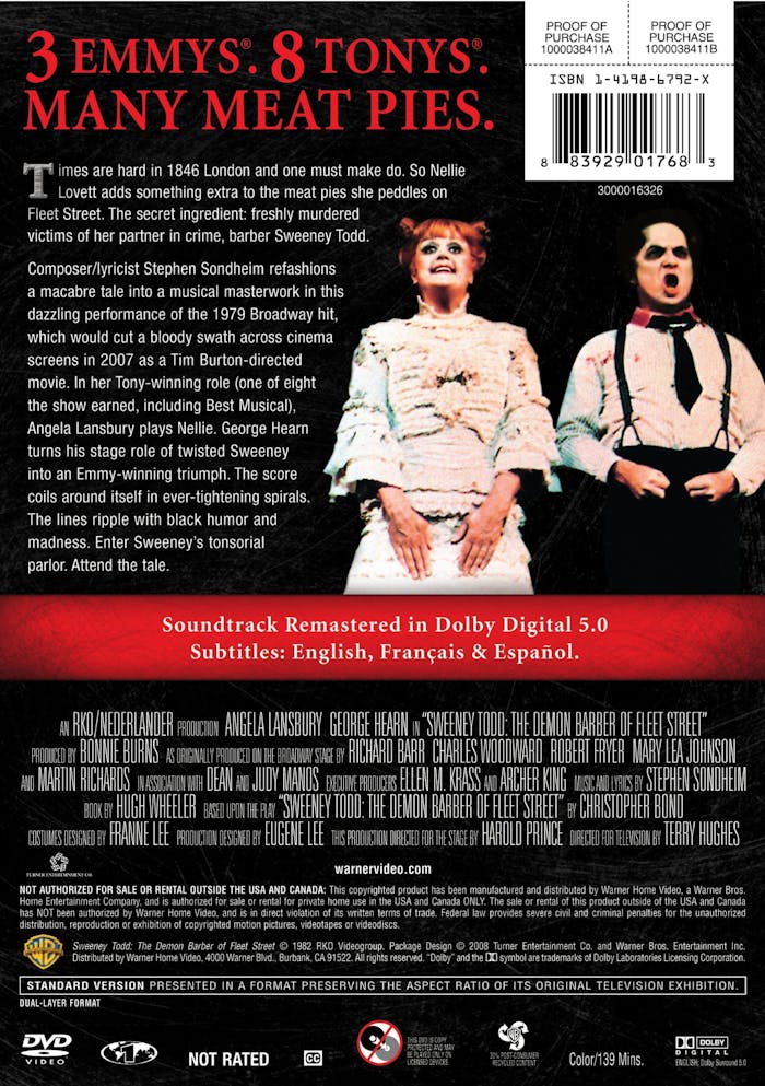 Sweeney Todd - The Demon Barber of Fleet Street [DVD]