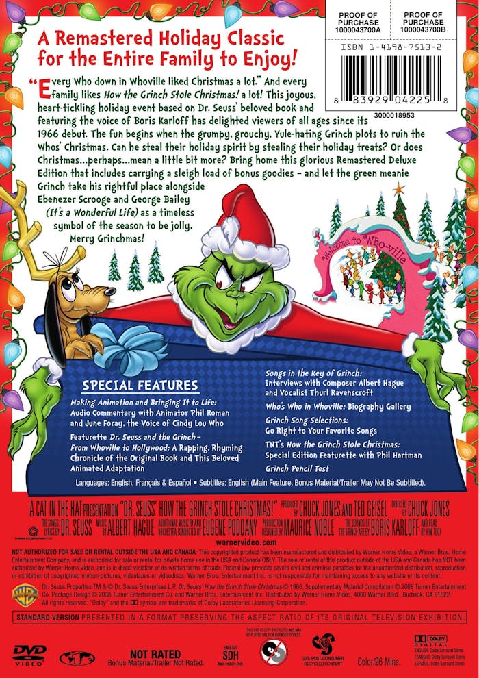 Dr. Seuss' How the Grinch Stole Christmas (50th Anniversary Deluxe Edition) [DVD]
