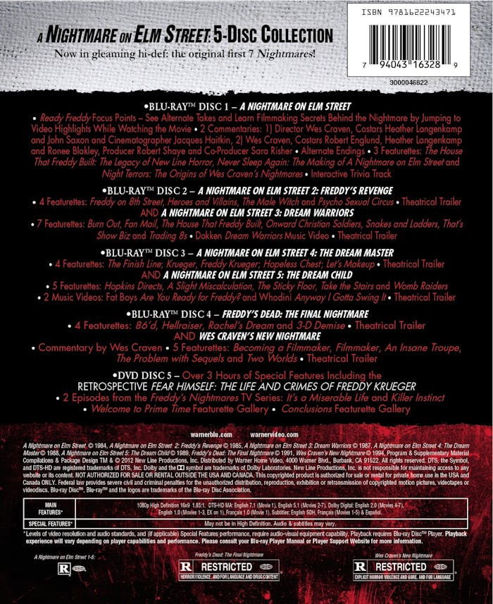 A Nightmare On Elm Street 1-7 [Blu-ray]