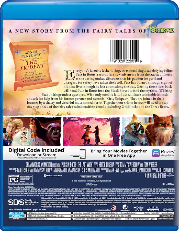 Puss in Boots: The Last Wish (with DVD) [Blu-ray]