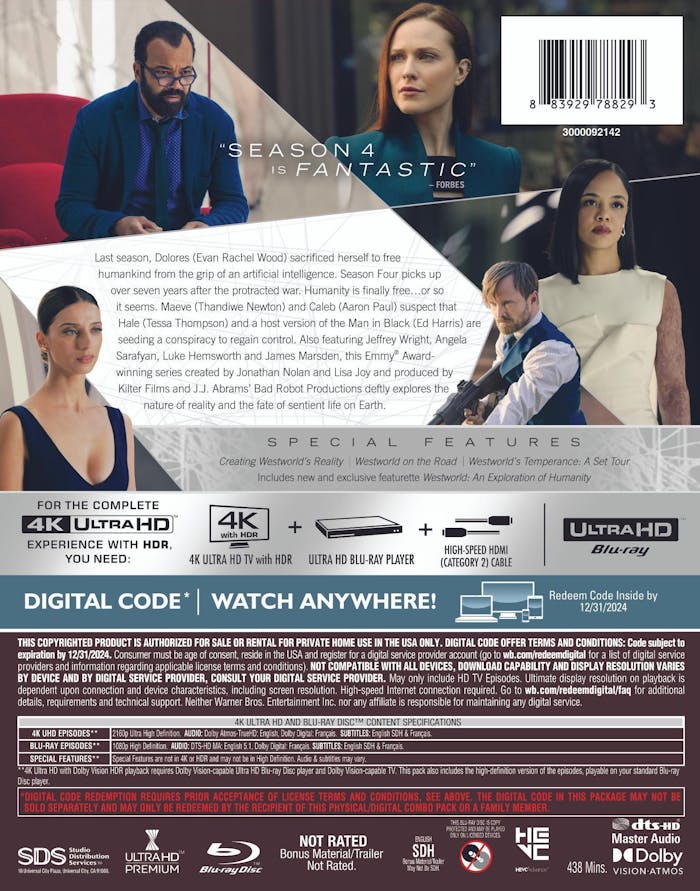 Westworld: Season Four - The Choice (4K Ultra HD + Blu-ray + Digital Download) [UHD]