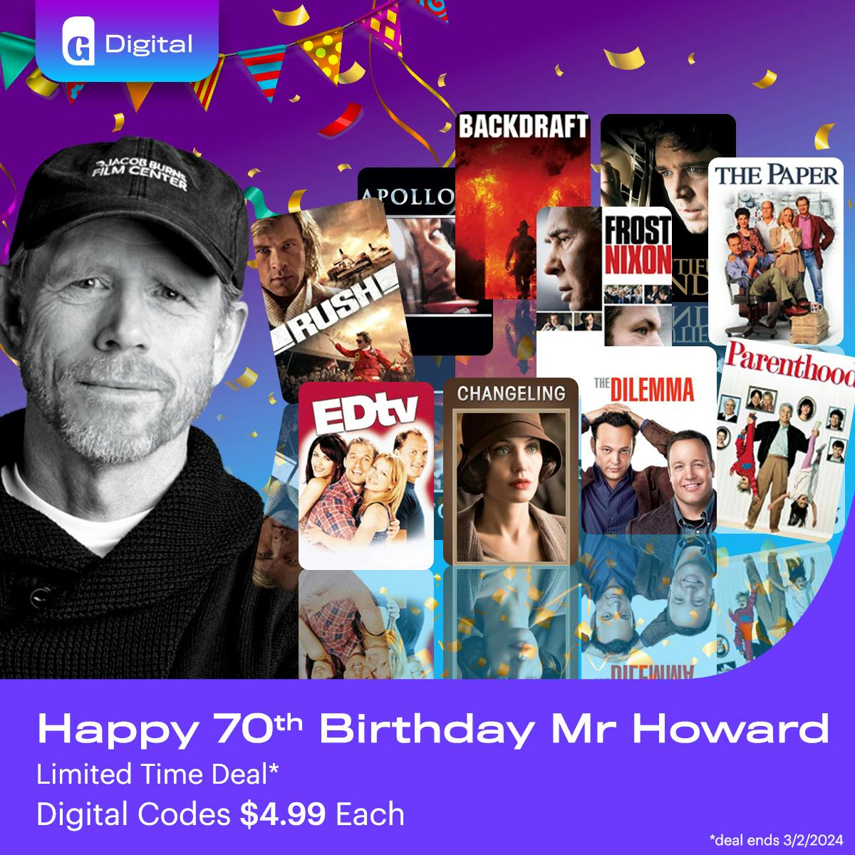 1200x1200 Ron Howard 70th Birthday - Digital codes