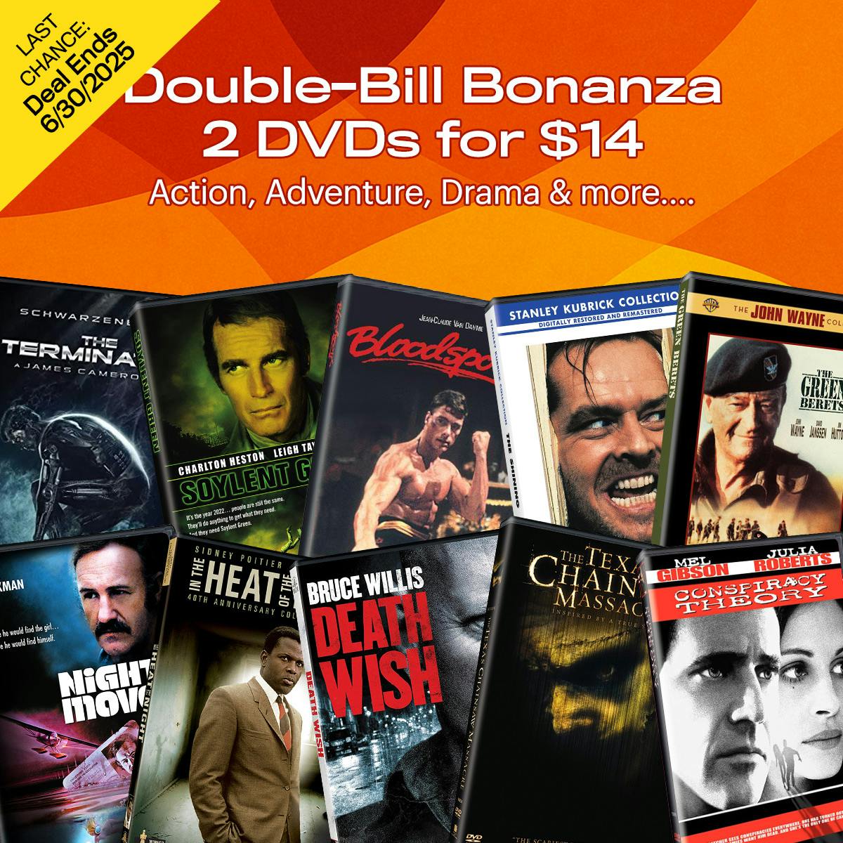 1200x1200 Double Bill DVD Bonanza 2 For $14 V2