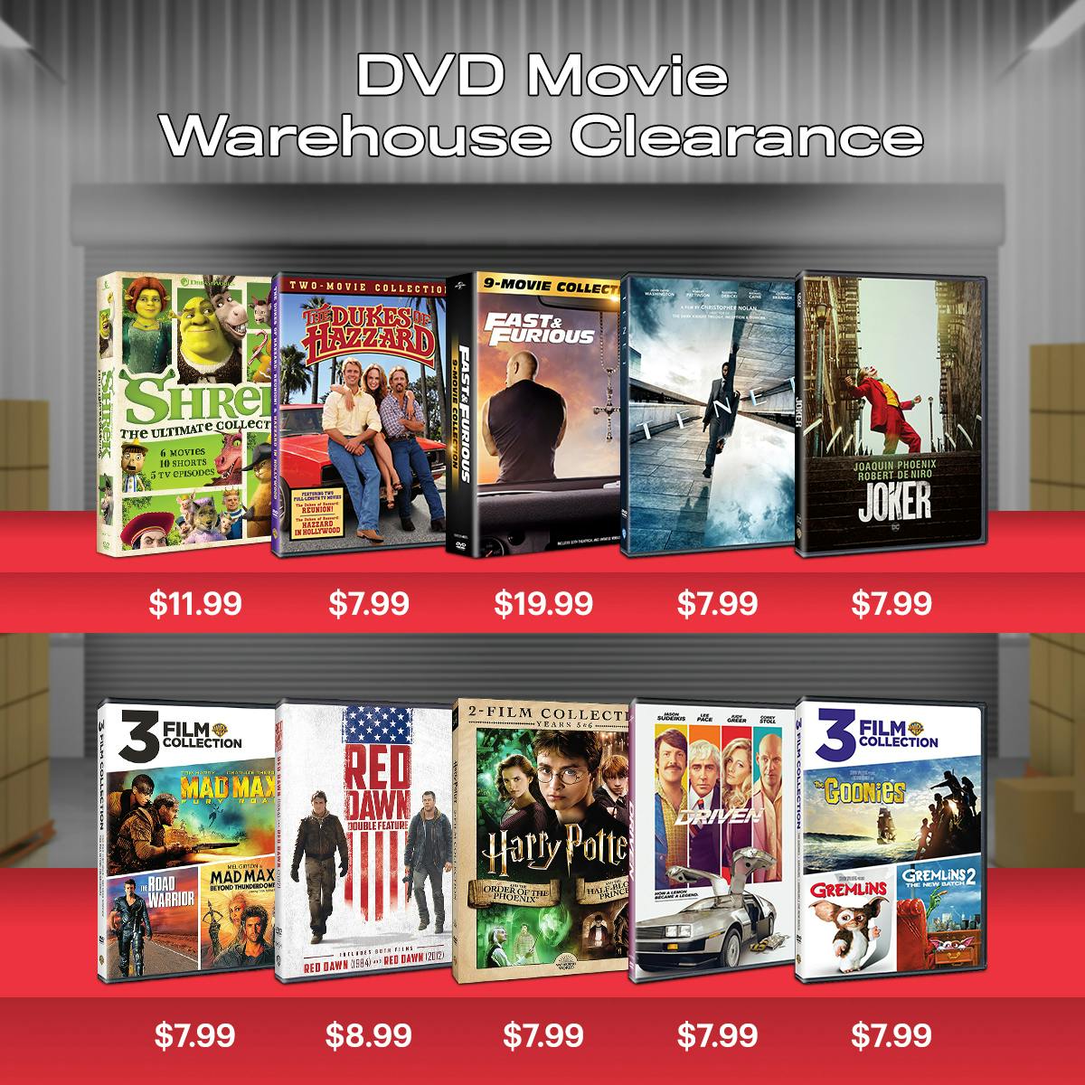 1200x1200 DVD  Movie Warehouse Clearance 2024