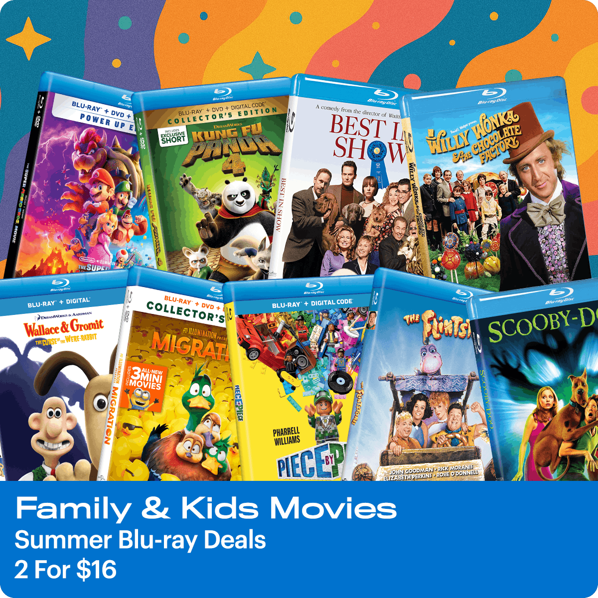1200x1200 Family & Kids Movies - 2 for $16 BD