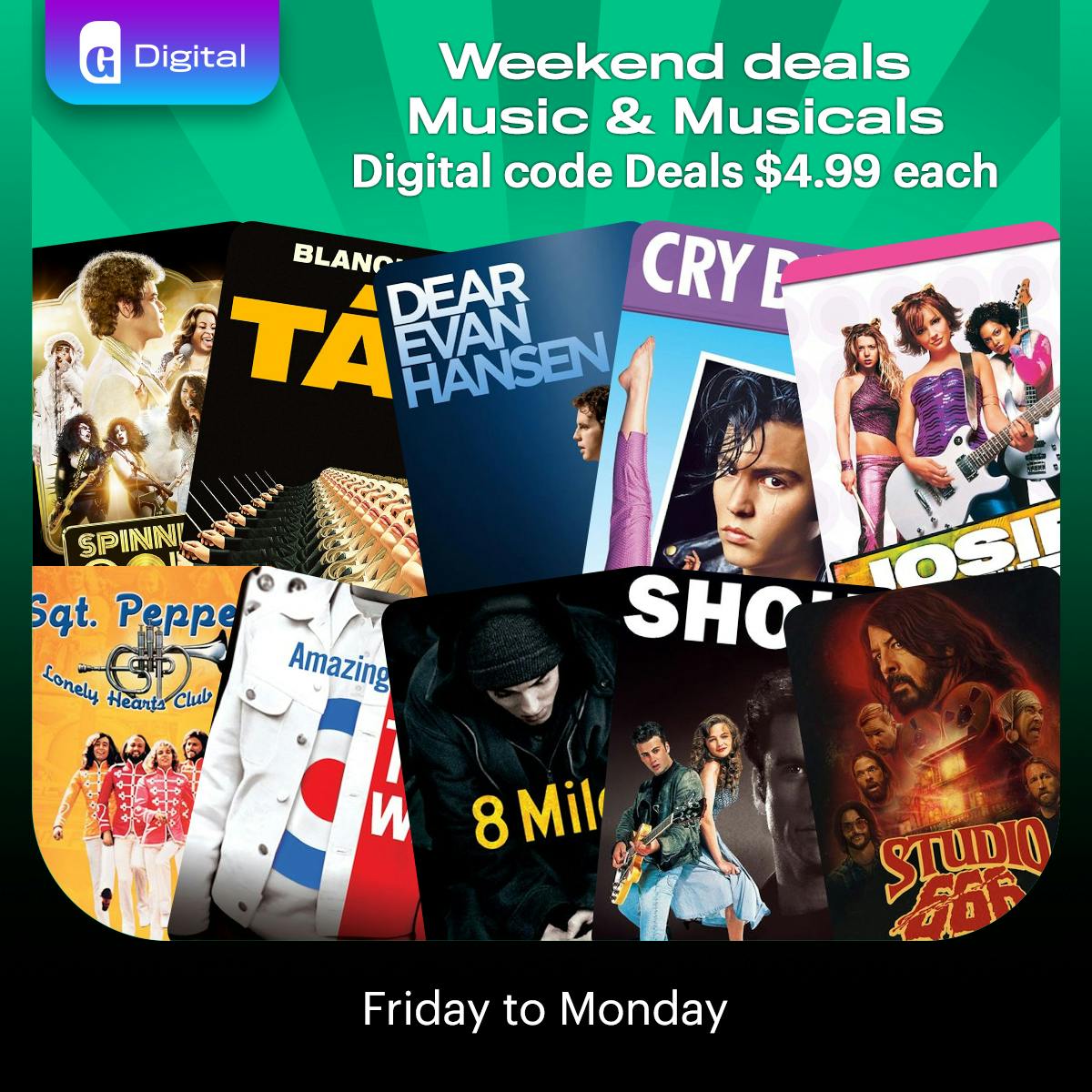 1200x1200 Weekend Deals Digital Code Music
