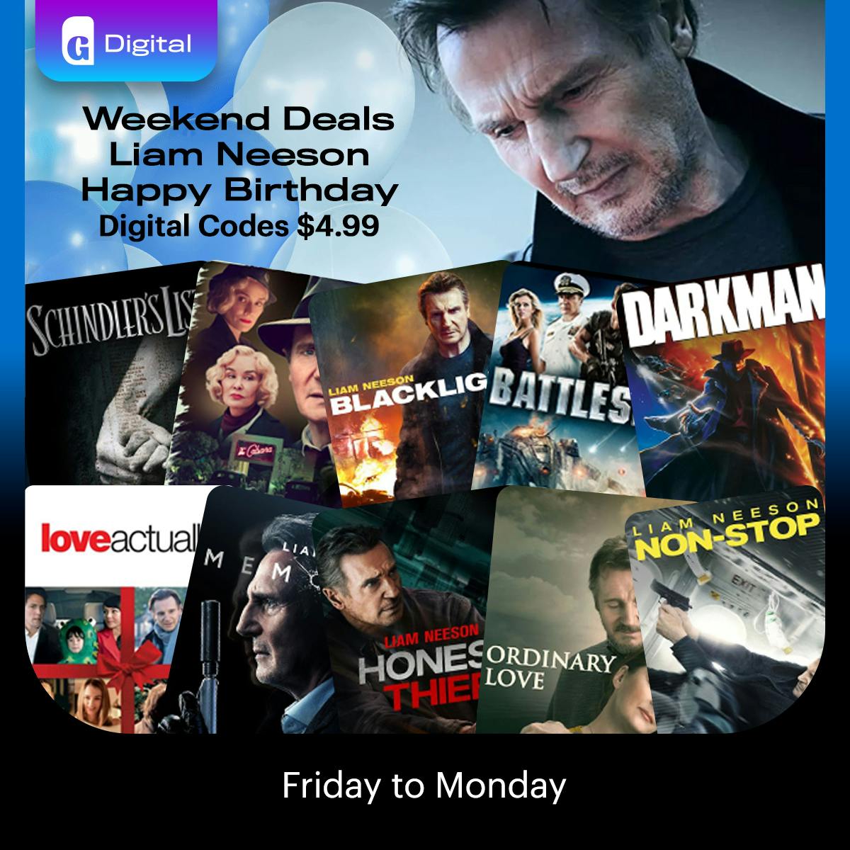 1200x1200 Weekend Digital Deals: Liam Neeson