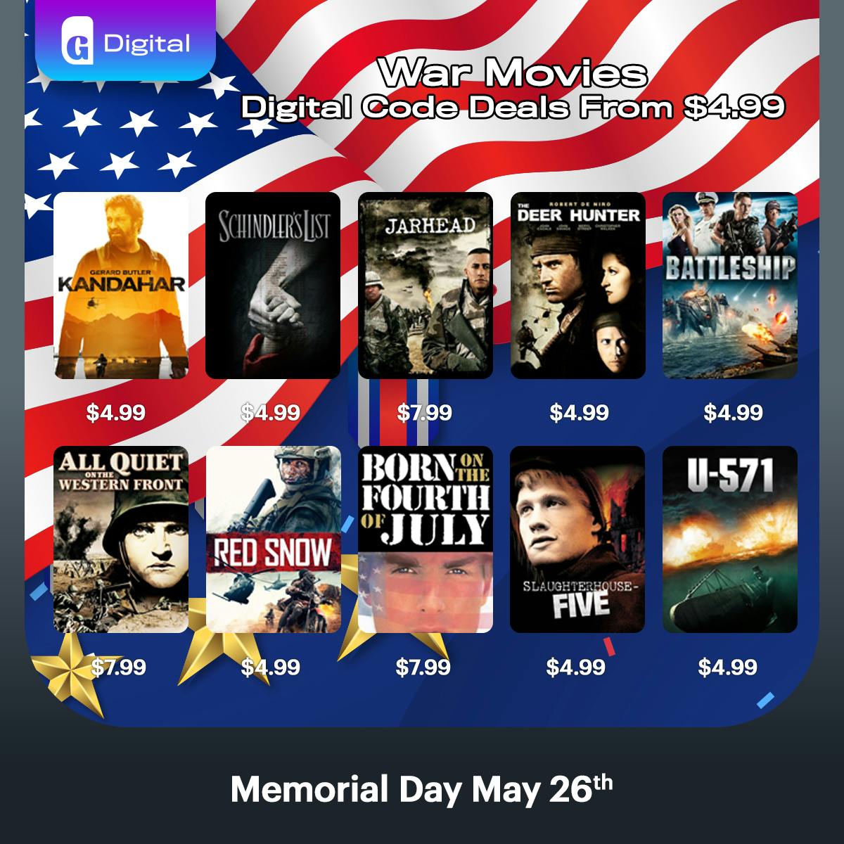 1200x1200 Memorial Day Digital Codes 2025