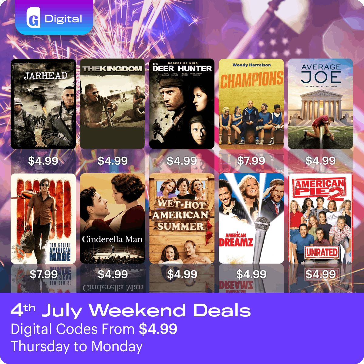 1200x1200 4th July weekend Digital Codes 2025