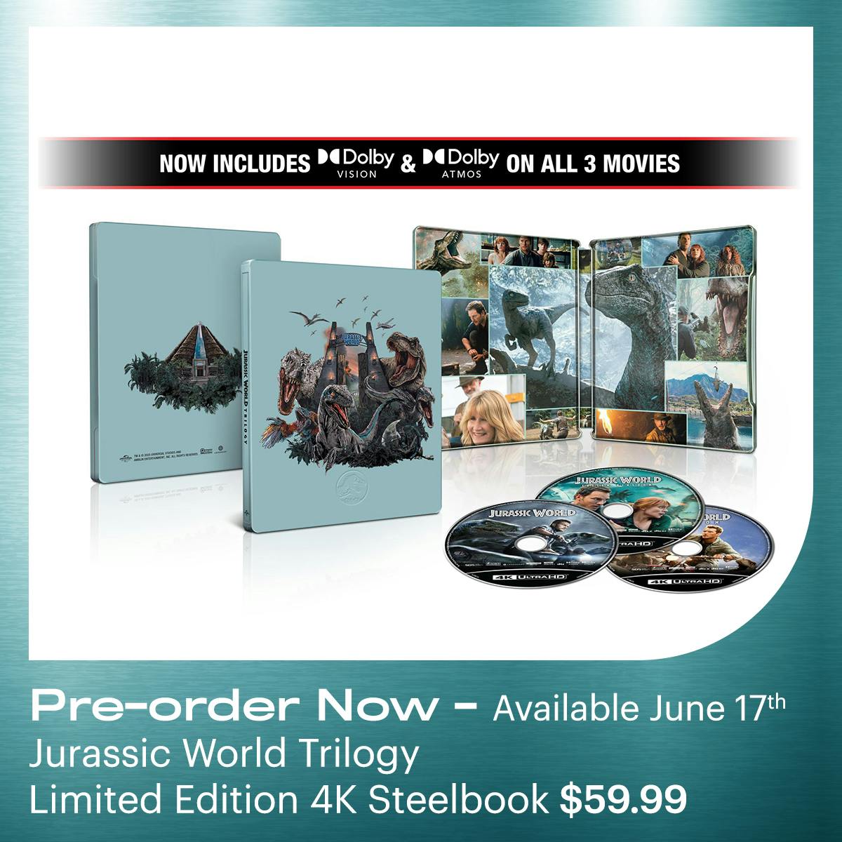 1200x1200 Jurassic World Trilogy 4K Steelbook