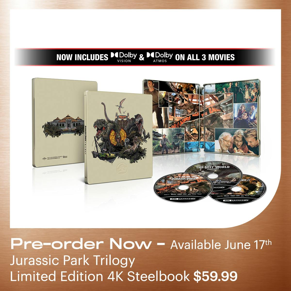 1200x1200 Jurassic Park Trilogy 4K Steelbook