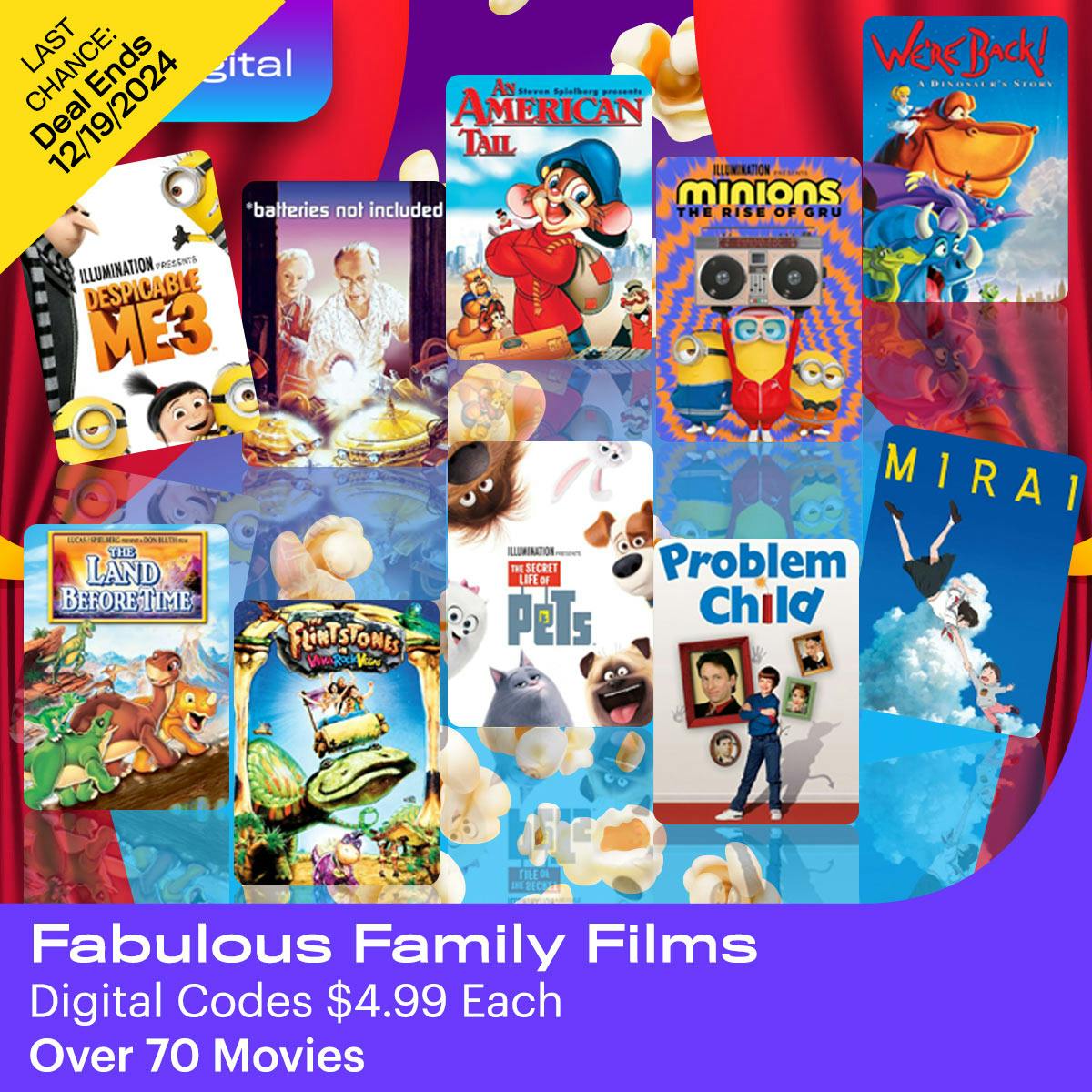 1200x1200 Fabulous family films Digital Codes