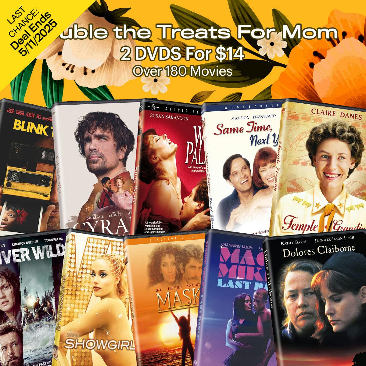 1200x1200 Mother's Day Deals - 2 DVDs for $14 2025