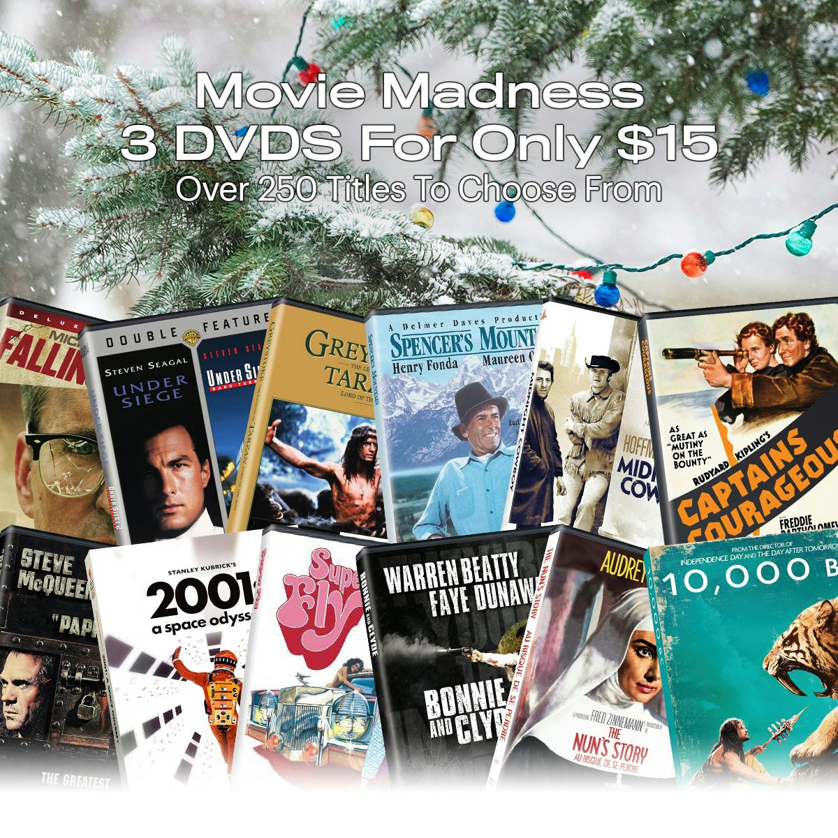 1200x1200 Movie Madness 3 DVDS For $15