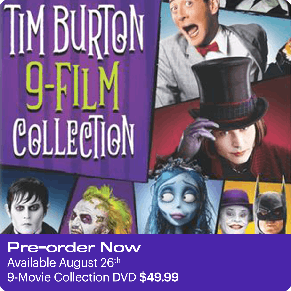1200x1200 Tim Burton 9-movies DVD