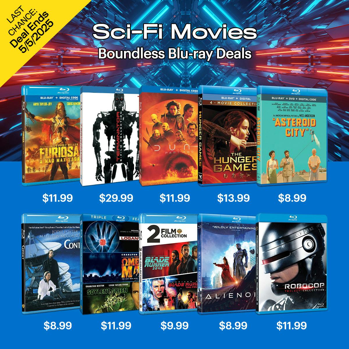 1200x1200 Blu-ray Sci-Fi Deals April 2025