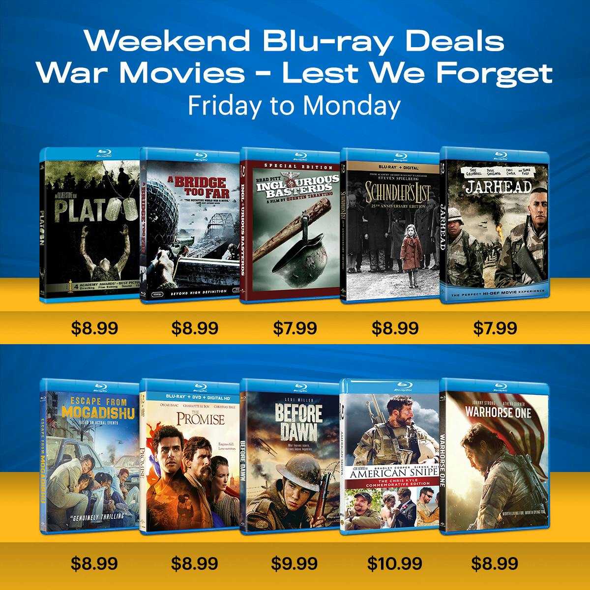 1200x1200 Weekend Deals: War Movies on Blu-ray