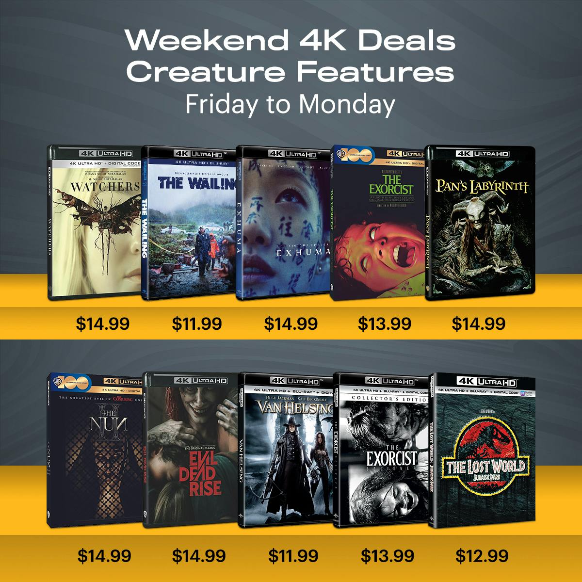 1200x1200 Weekend Deals: Creature Features 2025 4K