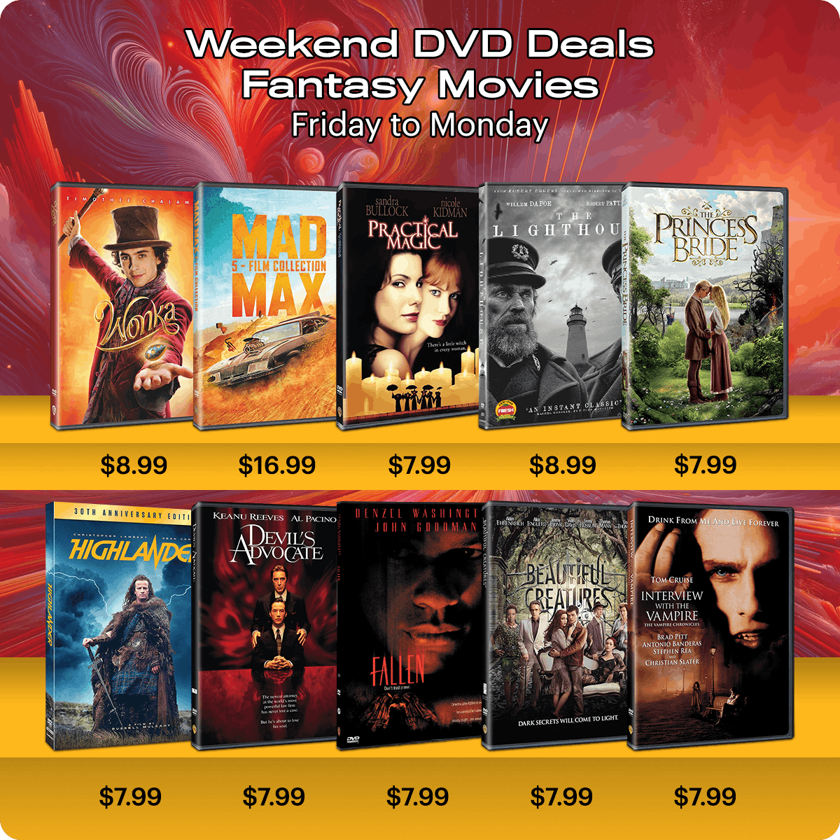 1200x1200 Weekend Deals Fantasy Movies DVD