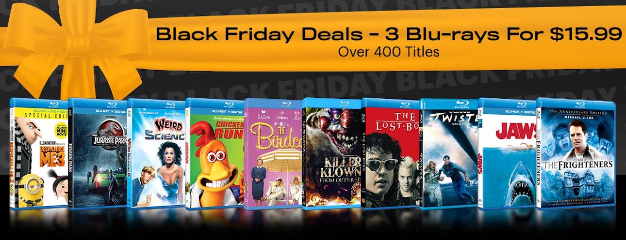 1300x500 Black Friday Deals - 3 Blu-rays For $15.99 2022