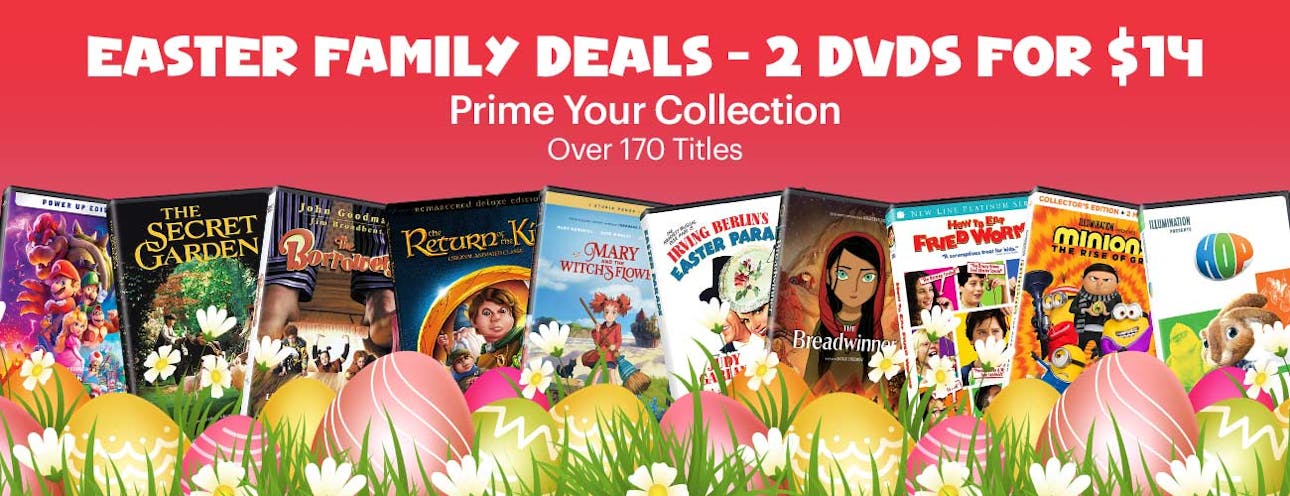 1300x500 Easter Family Deals 2 DVDs for $14