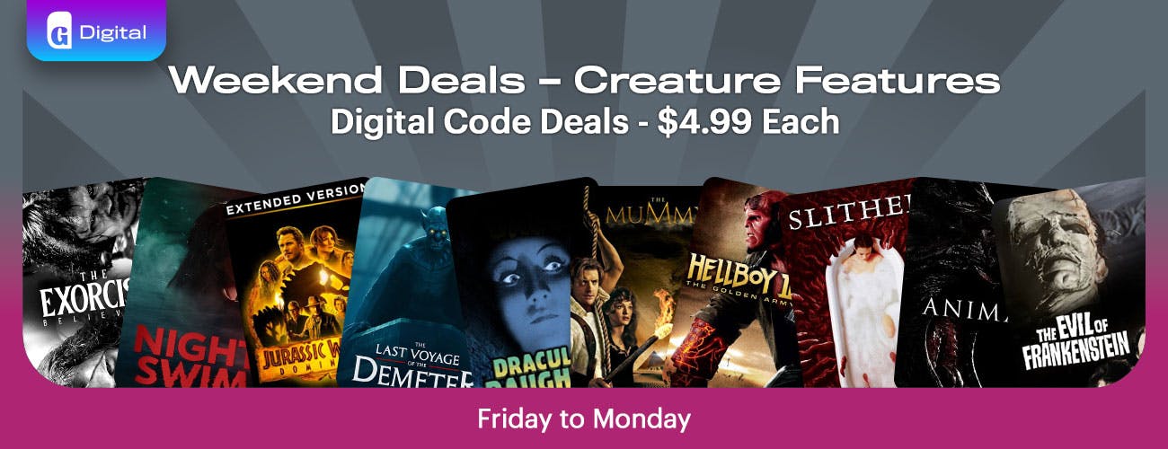 1300x500 Weekend Deals Digital: Creature Features