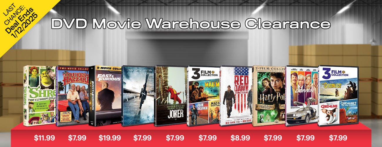 1300x500 DVD  Movie Warehouse Clearance 2024