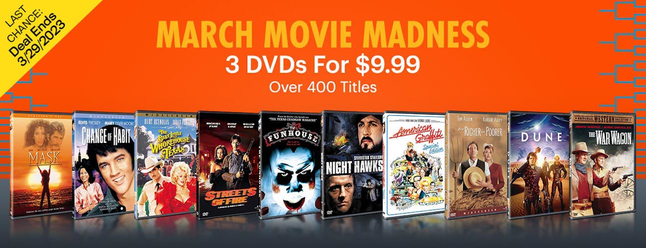 1300x500 March Movie Madness - 3 DVDs For $9.99