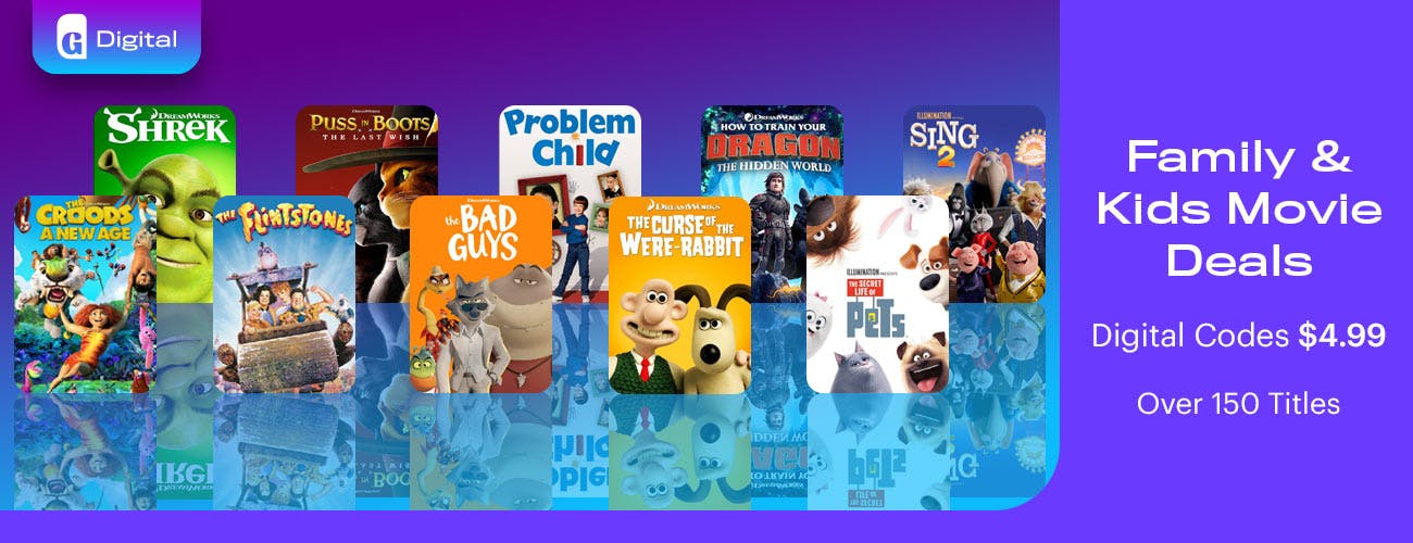 Kids and Family Movie Deals - Digital Codes $4.99 Each