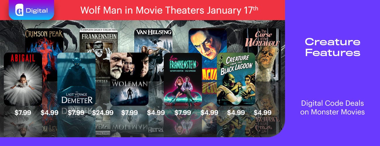 Creature Features - Digital Code Deals on Monster Movies