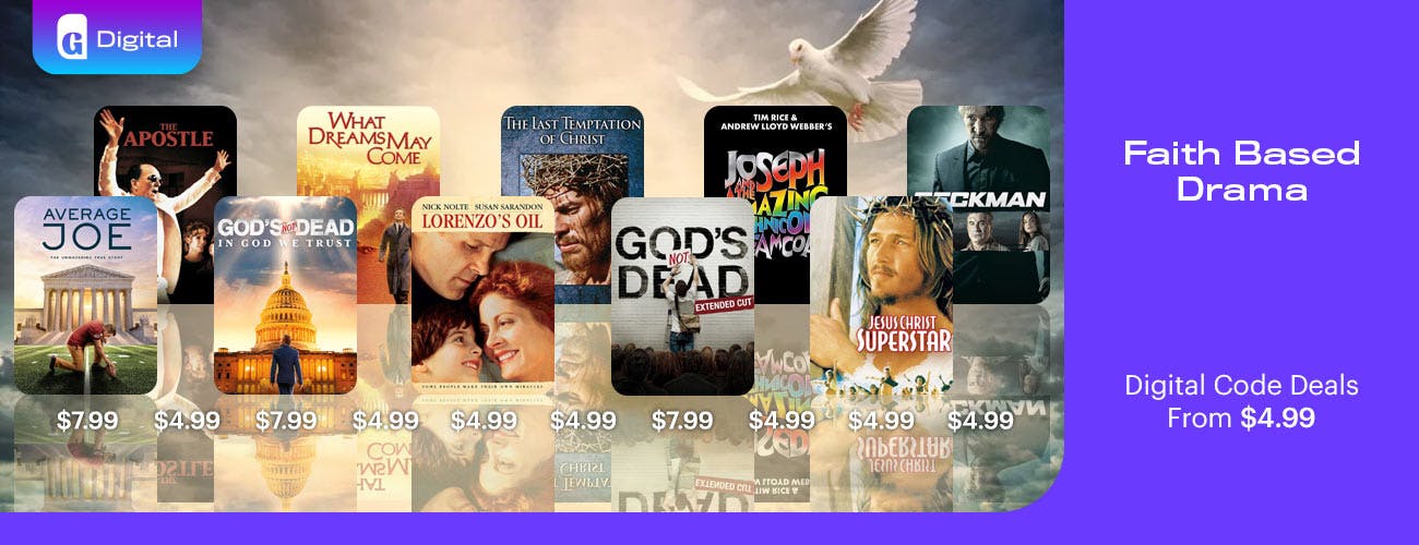 Faith Based Movies - Digital Code Deals From $4.99