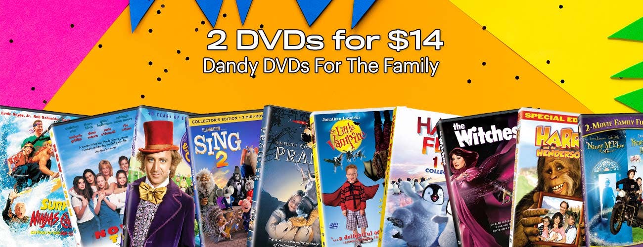2 DVDs For $14 - Family Movie & TV Titles