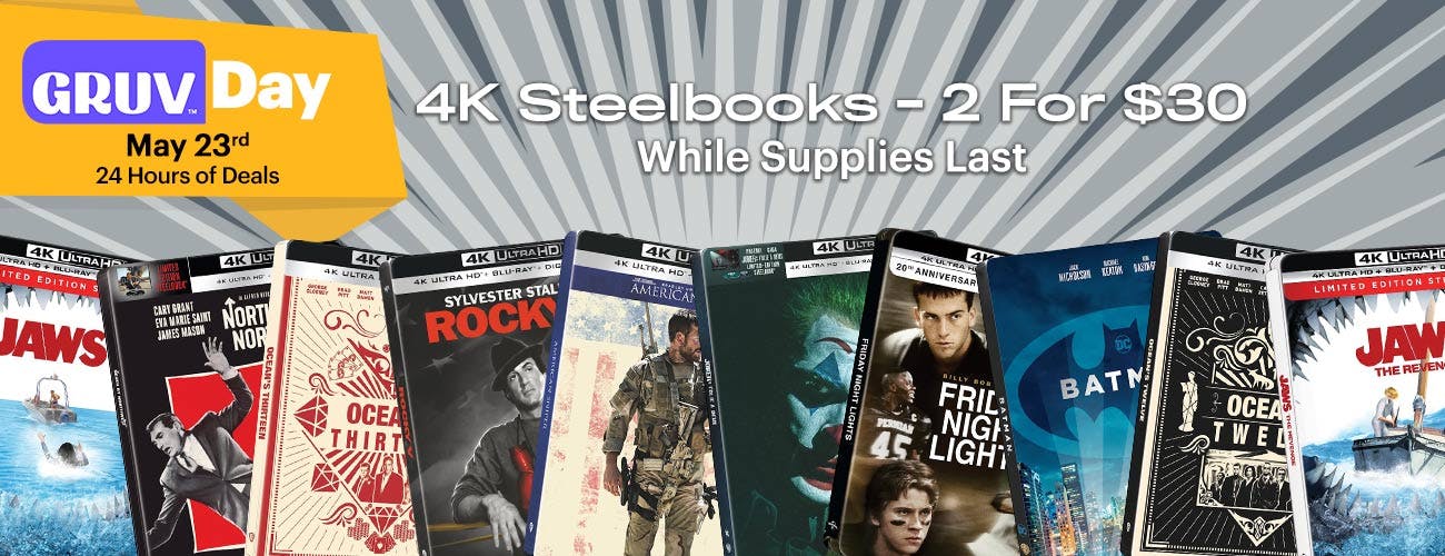 GRUV Day 4K Steelbook Deals - 2 For $30