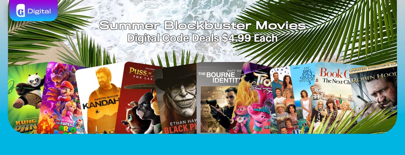 Summer Blockbuster Movies - Digital Code Deals
