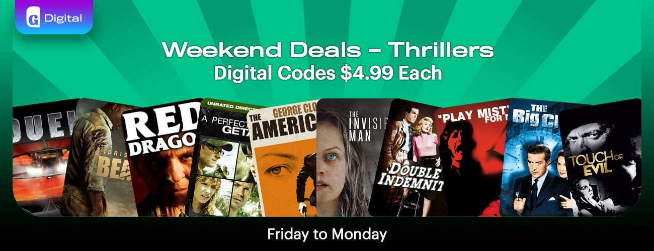 Digital Codes -  Weekend Deals: Thrillers
